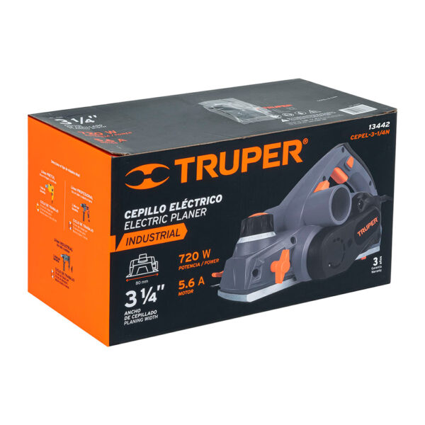 CEPILLO ELECTRICO INDUSTRIAL 3 1/4" 720W TRUPER  CEPEL-3-1/4N/13442 - Image 2